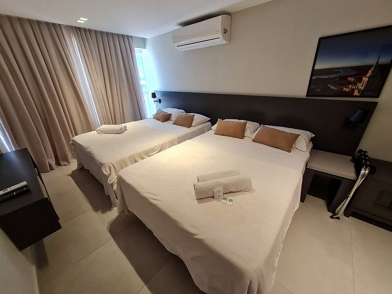 Flat Familiar p/ 4 a 250m da Praia (MH)