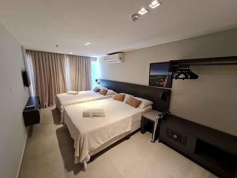 Flat Familiar p/ 4 a 250m da Praia (MH)