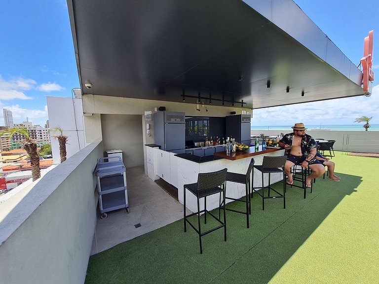 Flat Equipado a 250m da Praia – Conforto p/ 3 (MH)