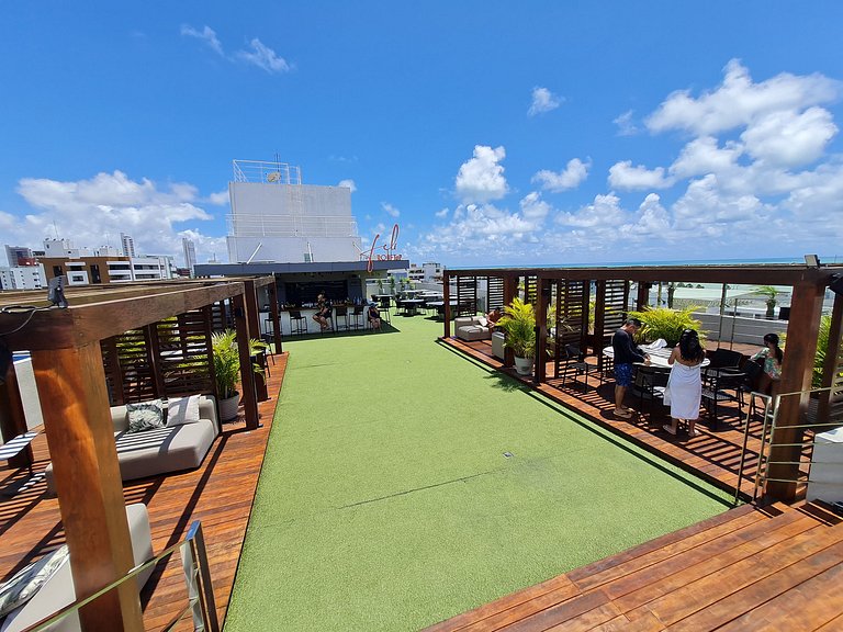 Flat Equipado a 250m da Praia – Conforto p/ 3 (MH)