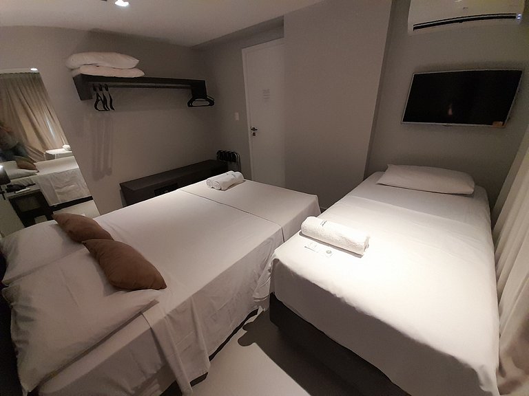 Flat Equipado a 250m da Praia – Conforto p/ 3 (MH)