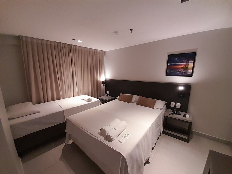 Flat Equipado a 250m da Praia – Conforto p/ 3 (MH)