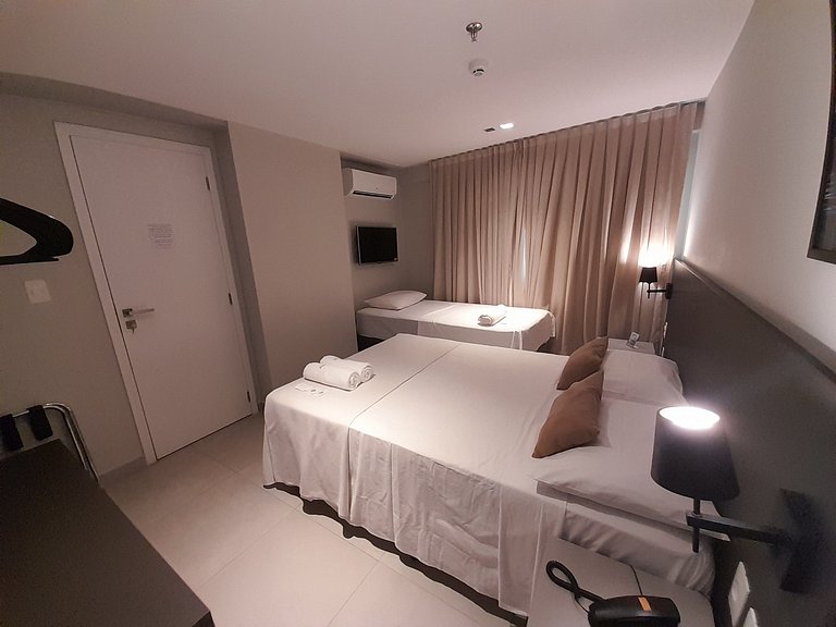 Flat Equipado a 250m da Praia – Conforto p/ 3 (MH)