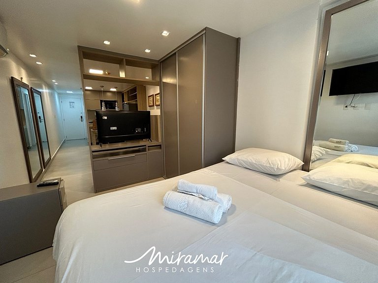 Conforto e incrível localização, Flat para 3 (MH)