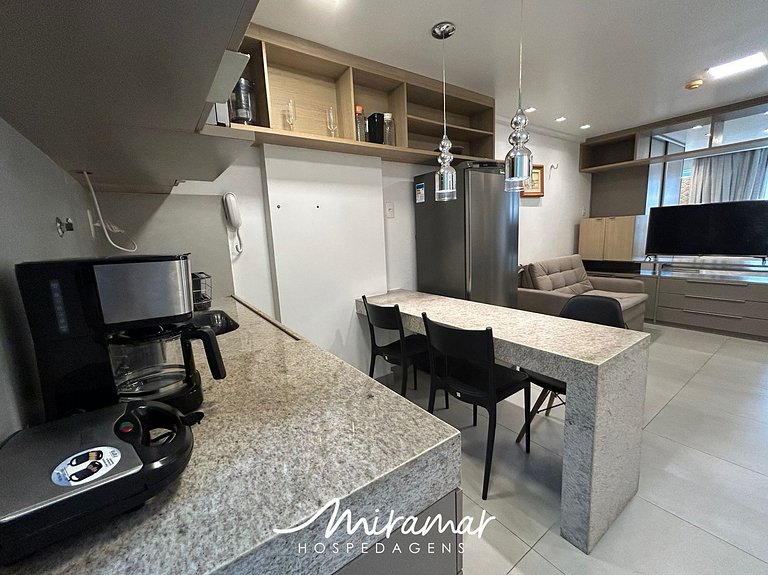 Conforto e incrível localização, Flat para 3 (MH)