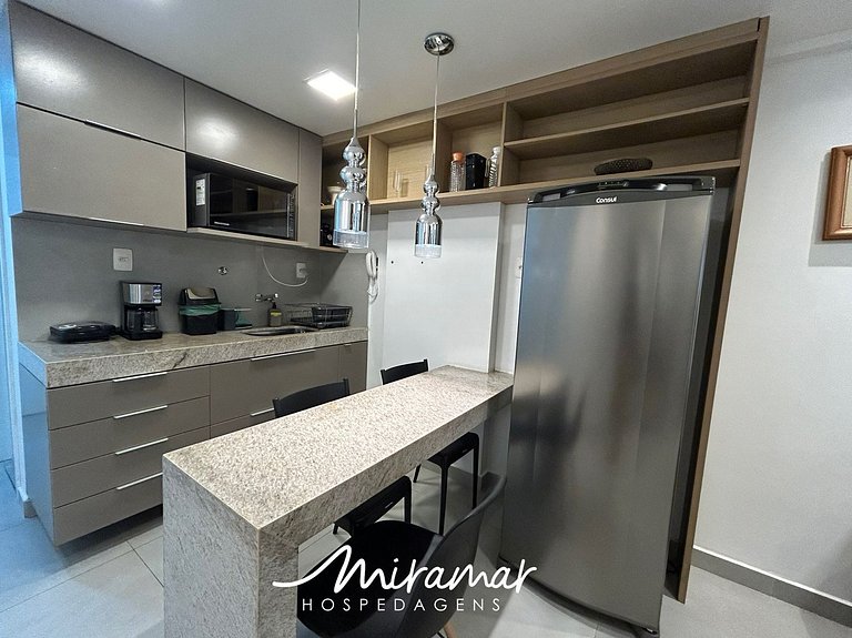 Conforto e incrível localização, Flat para 3 (MH)