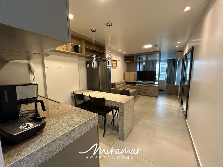 Conforto e incrível localização, Flat para 3 (MH)