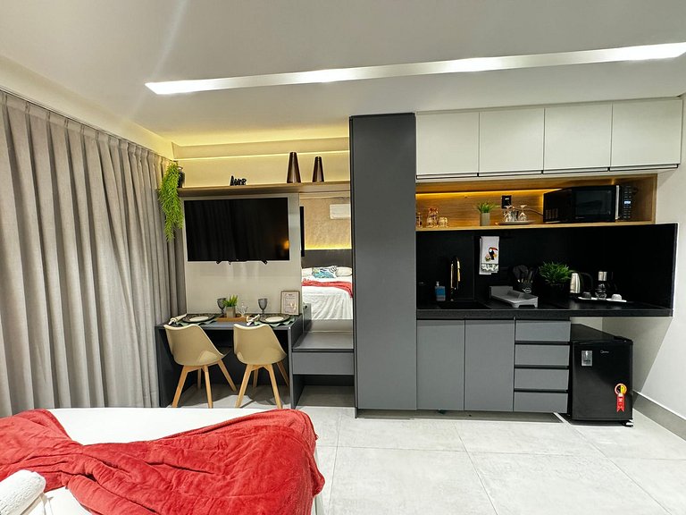 Flat Moderno Proximo a Praia no Get By Side