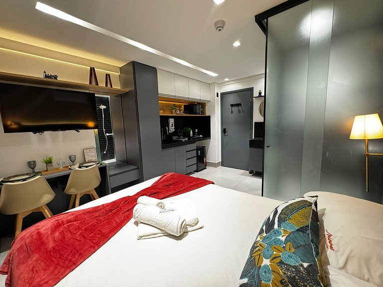 Flat Moderno Proximo a Praia no Get By Side