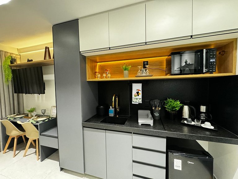 Flat Moderno Proximo a Praia no Get By Side