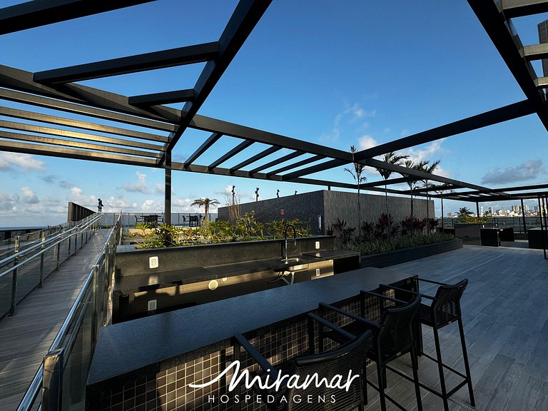 Flat com Terraço Beach Haus – Miramar Hospedagens