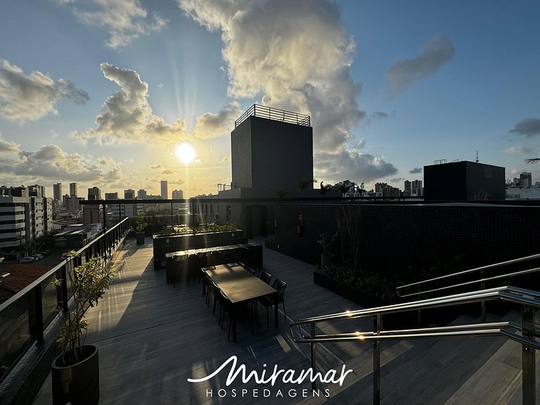 Flat com Terraço Beach Haus – Miramar Hospedagens