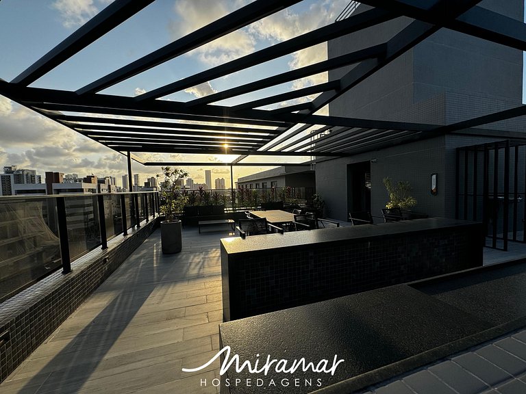 Flat com Terraço Beach Haus – Miramar Hospedagens