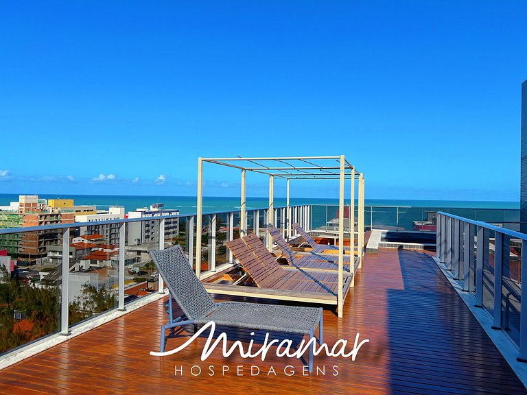 Flat com Varanda Vista- Mar na Praia do Bessa - MH
