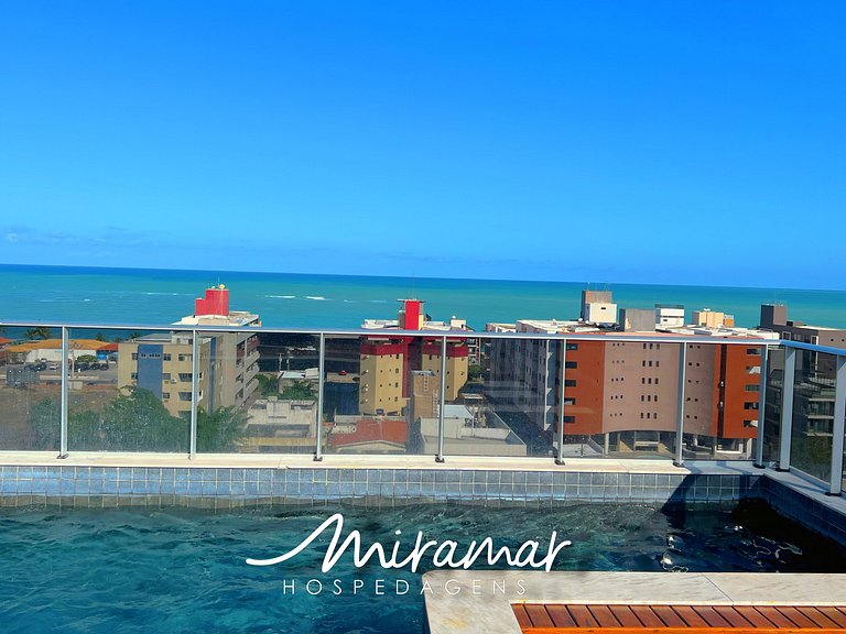 Flat com Varanda Vista- Mar na Praia do Bessa - MH