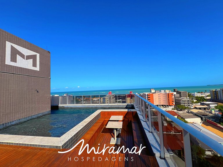 Flat com Varanda Vista- Mar na Praia do Bessa - MH