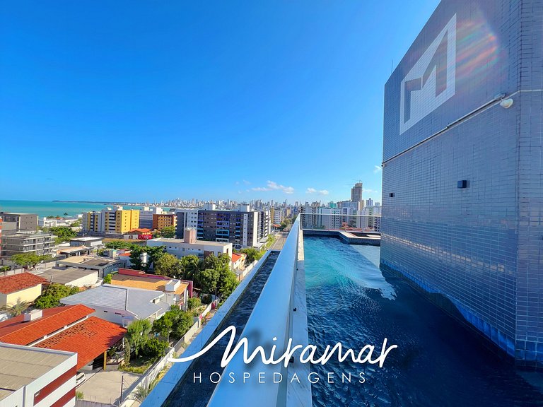 Flat com Varanda Vista- Mar na Praia do Bessa - MH