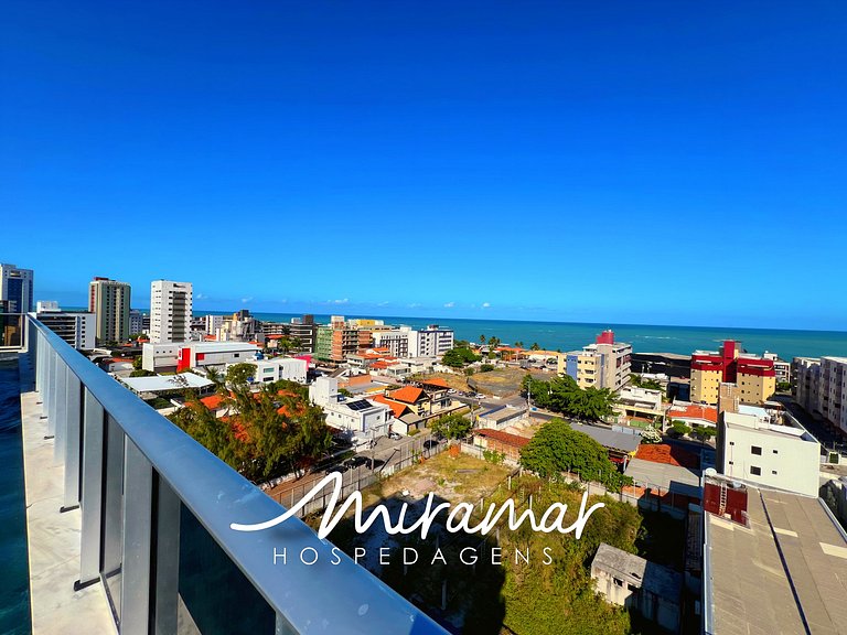Flat com Varanda Vista- Mar na Praia do Bessa - MH