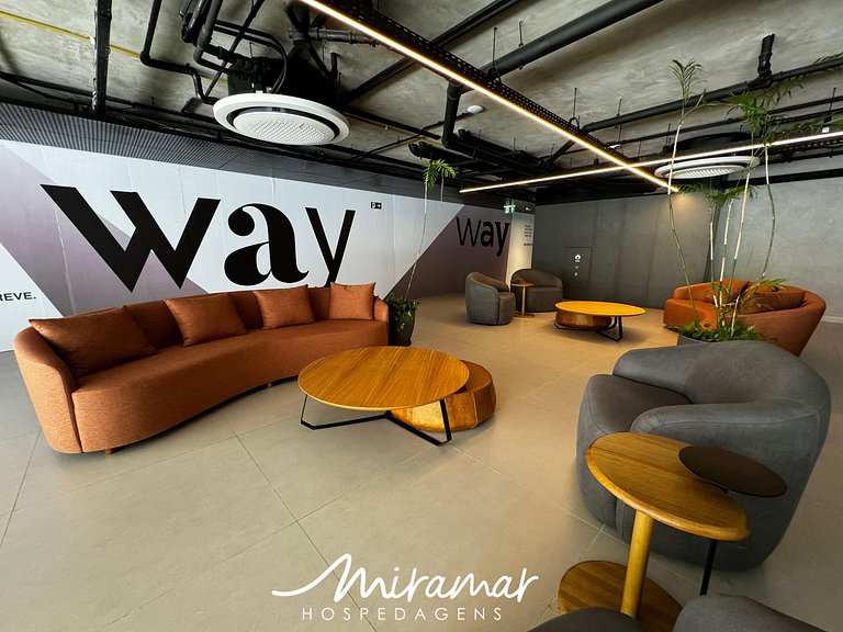 Flat Completo no Way Tambaú p/ 3 pessoas