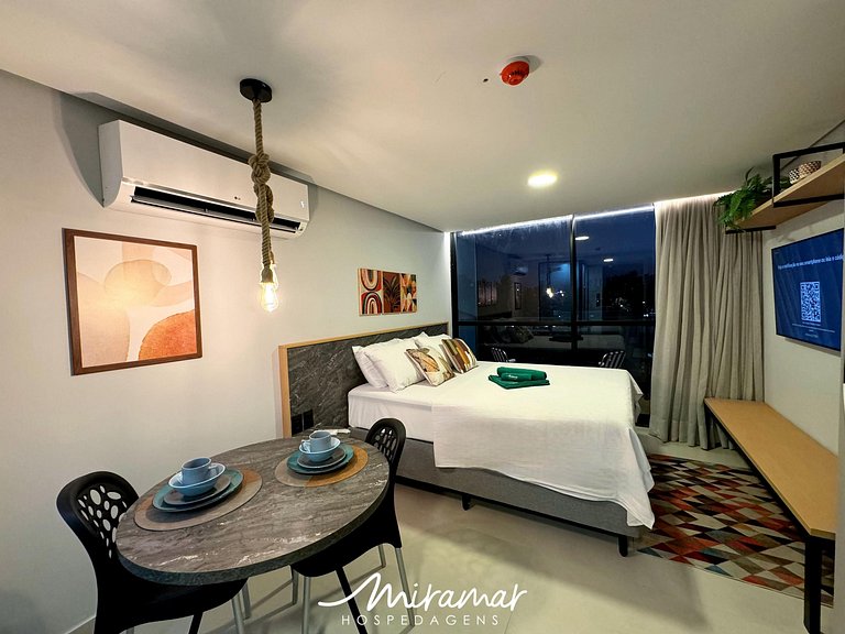 Flat Com Varanda Vista Mar no Jardim Oceania - MH