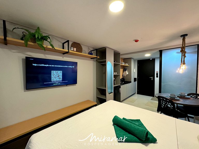 Flat Com Varanda Vista Mar no Jardim Oceania - MH