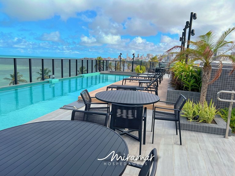 Flat com Terraço Beach Haus – Miramar Hospedagens