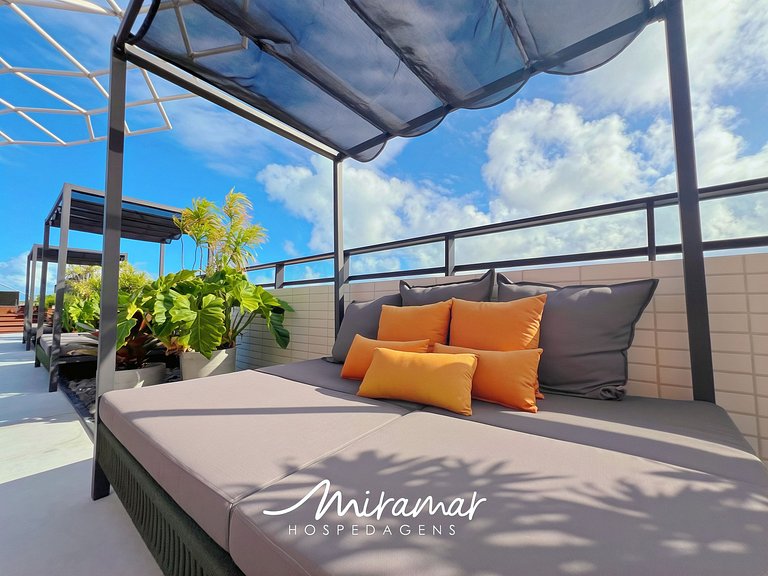 Flat com Vista-Mar da Janela -Miramar Hospedagens