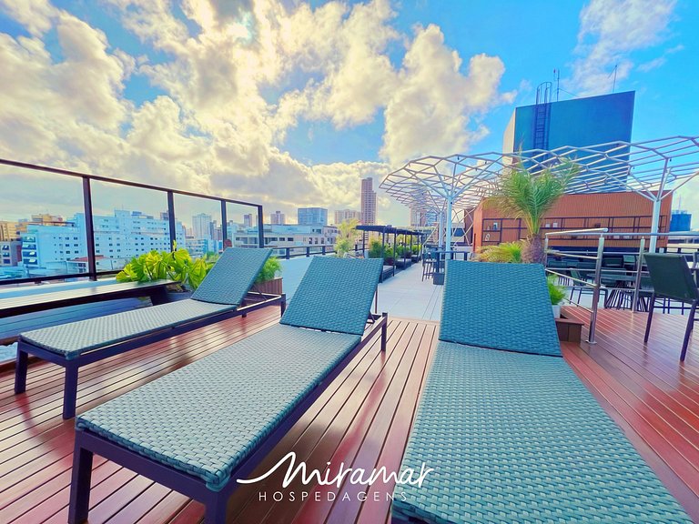 Flat com Vista-Mar da Janela -Miramar Hospedagens