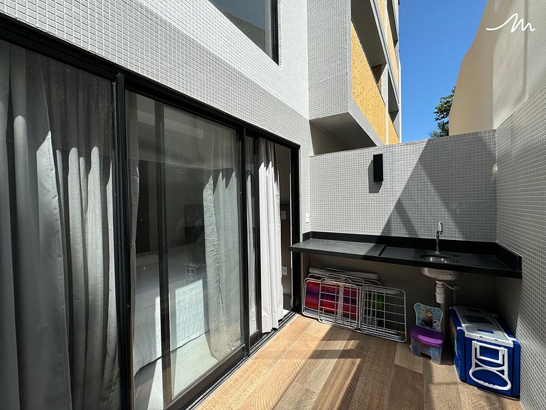 Flat c/ Terraço no Restinga- Miramar Hospedagens