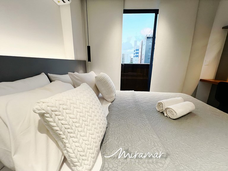 Elegante Flat p/3 pessoas - Bessa - MH