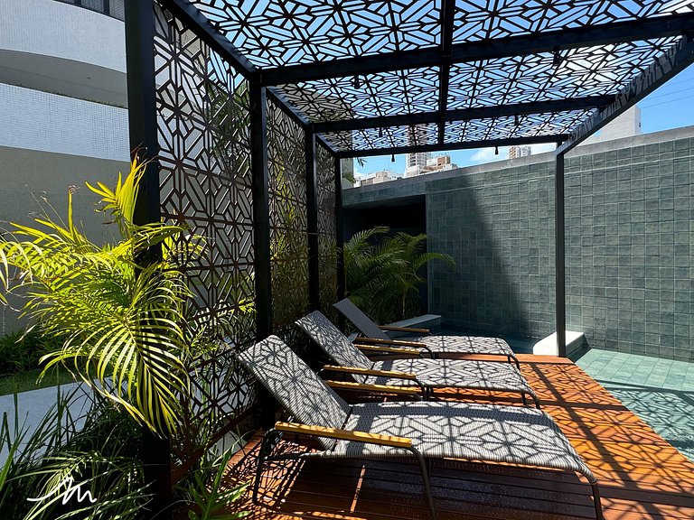 Sol, mar e conforto: flat no Bessa para 3 hóspedes