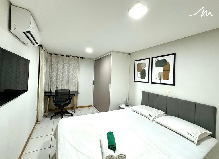 Flat com varanda no Cabo Branco - MH