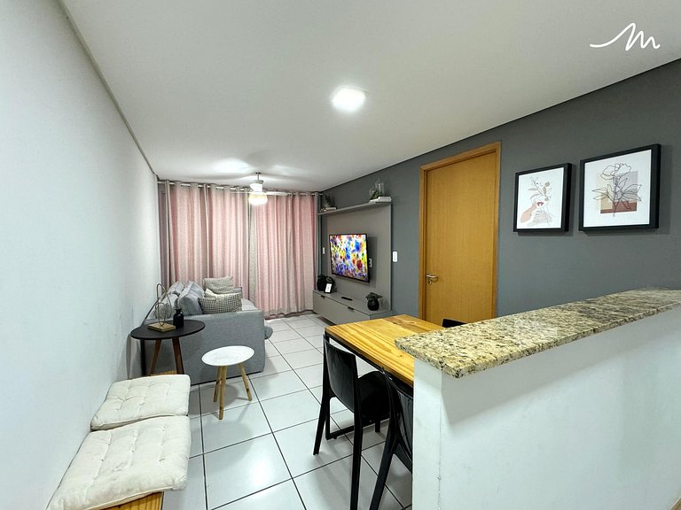 Flat com varanda no Cabo Branco - MH