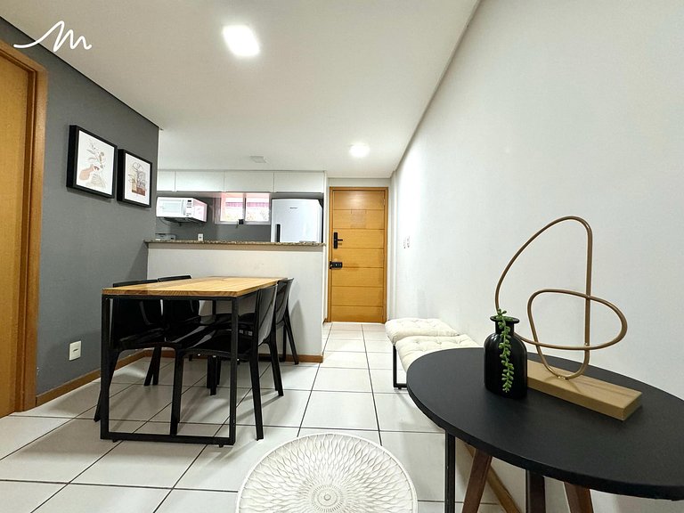 Flat com varanda no Cabo Branco - MH