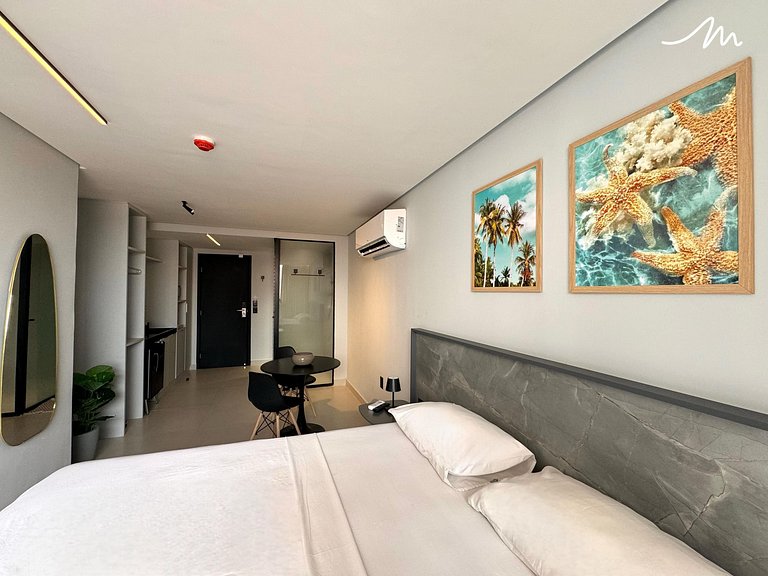 Flat Novo e Moderno À Beira Mar - MH