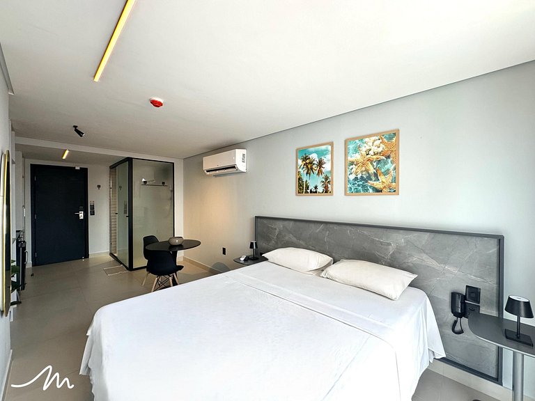 Flat Novo e Moderno À Beira Mar - MH