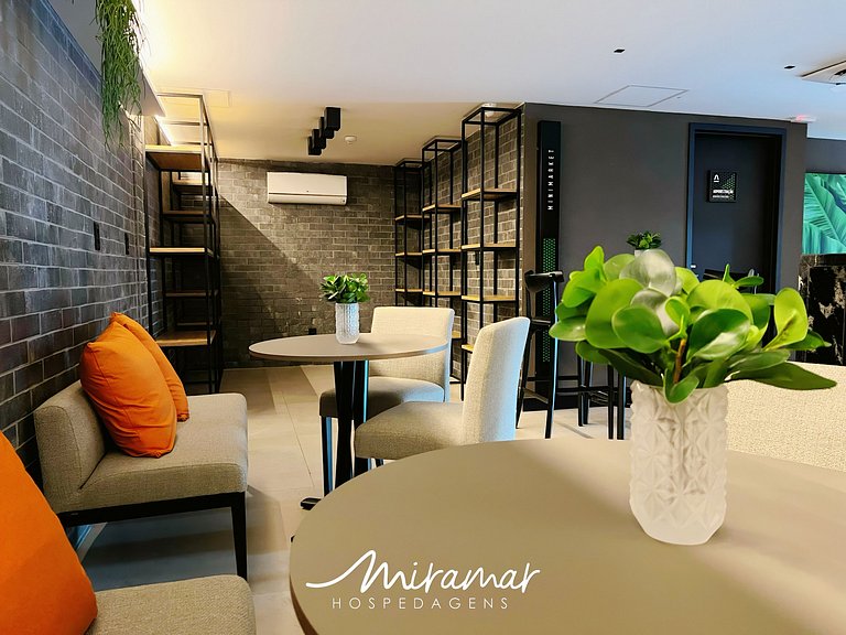 Flat p/ 3 pessoas Vista Mar Lateral - Miramar