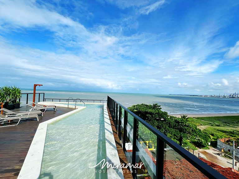 Flat c/ Varanda no Bessa pRédio Beira-Mar - MH