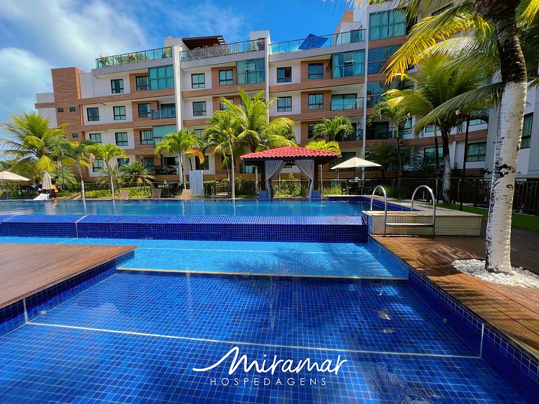 Apart.c/ Varanda-Vista p/Piscina e Mar-Cabo Branco