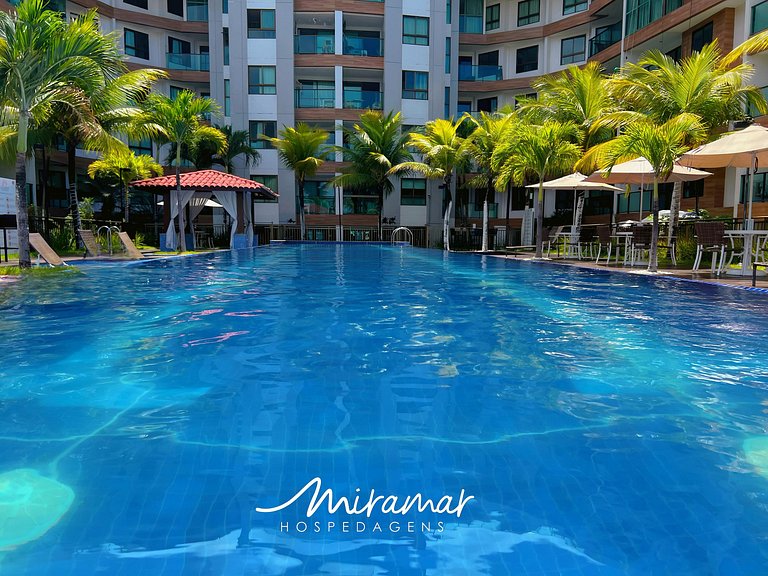 Apart.c/ Varanda-Vista p/Piscina e Mar-Cabo Branco