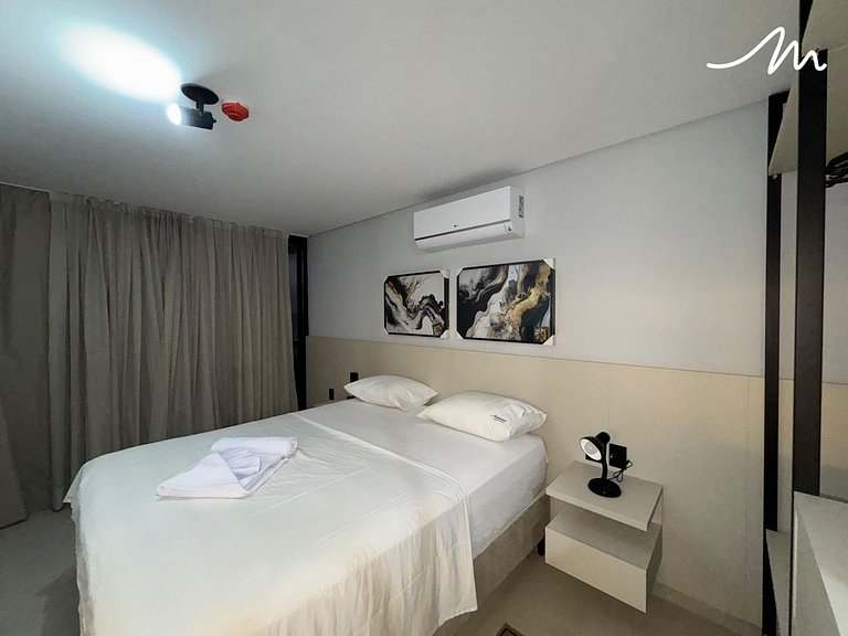 Flat p/ 2 pessoas Frente Mar- Pé Na Areia - MH