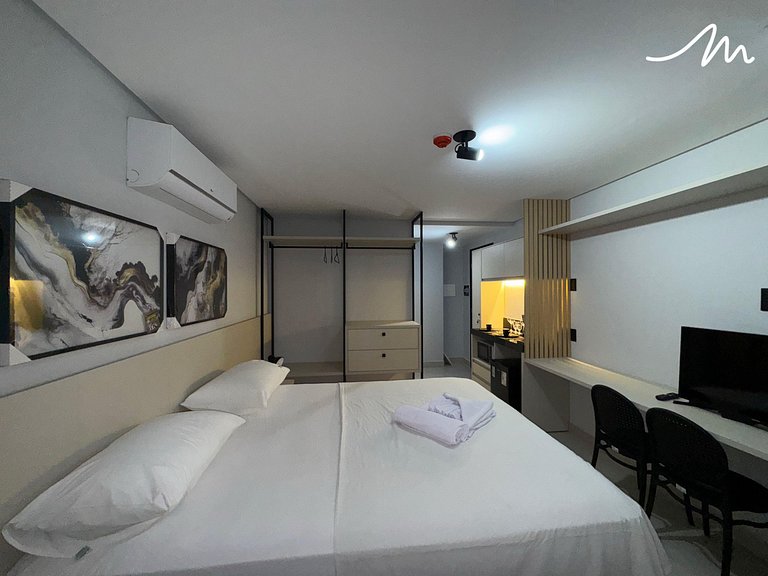 Flat p/ 2 pessoas Frente Mar- Pé Na Areia - MH