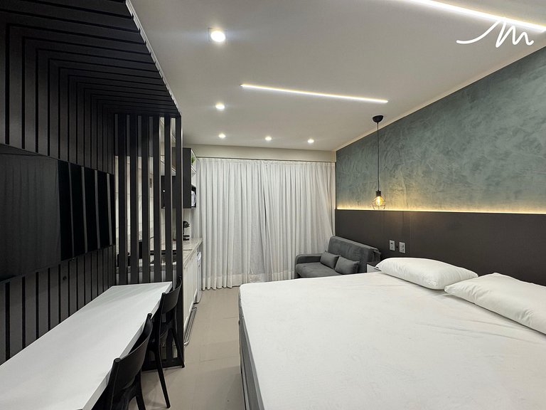 Confortável flat p/ 2 pessoas no Beach Haus - MH