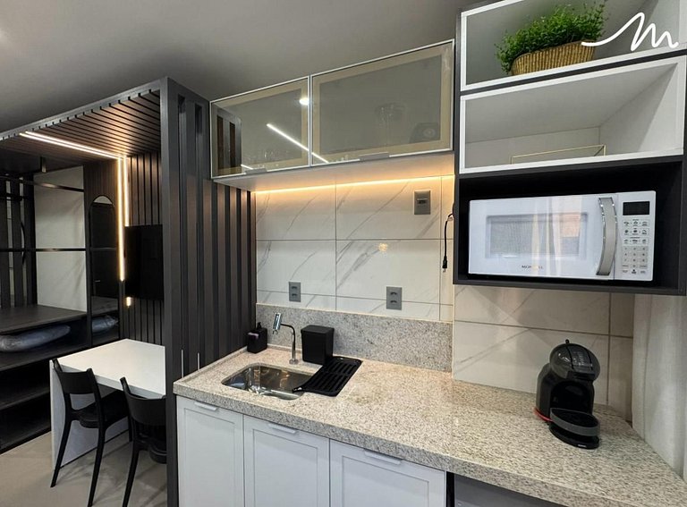 Confortável flat p/ 2 pessoas no Beach Haus - MH