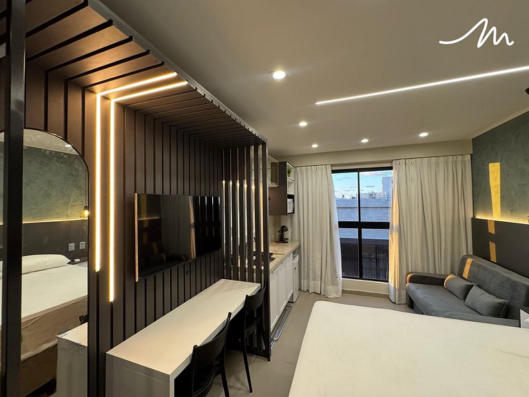 Confortável flat p/ 2 pessoas no Beach Haus - MH