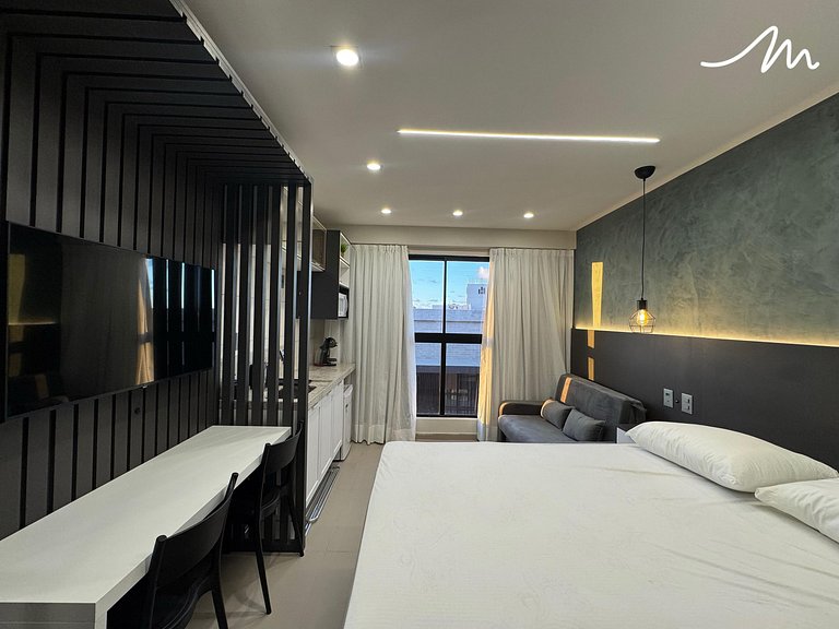 Confortável flat p/ 2 pessoas no Beach Haus - MH
