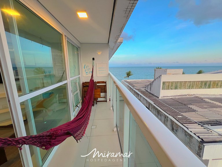 Apart. Vista-Mar c/Varanda p/4-Miramar Hospedagens