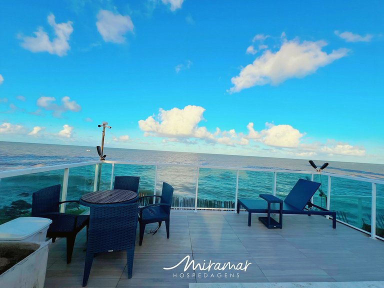 Apart. Vista-Mar c/Varanda p/4-Miramar Hospedagens
