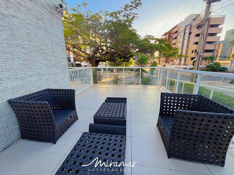 Apart. Vista-Mar c/Varanda p/4-Miramar Hospedagens