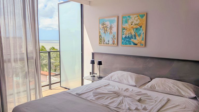 Flat Charmoso com Vista-Mar-Miramar